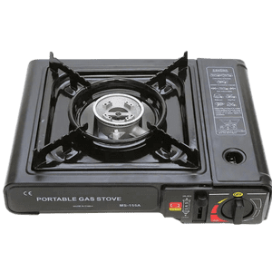 Optional camping gear add-ons including stove and flashlight